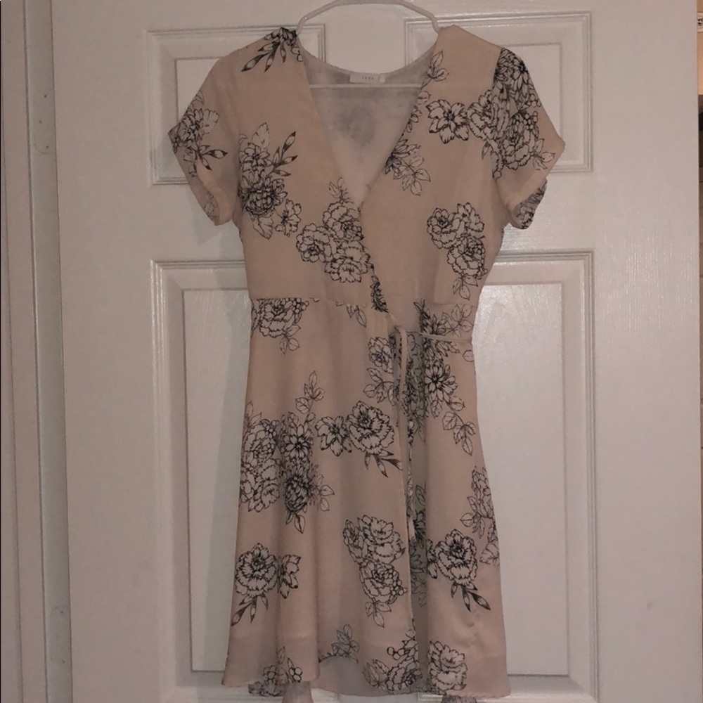 Lush Olivia Wrap Dress Pink and Black